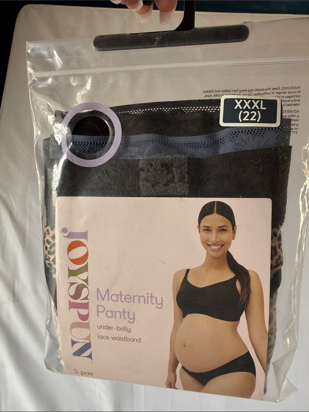 Joyspun Maternity Panty 3-Pack in Black and Leopard NWT